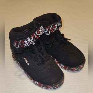 Fila Infant's Vulc 13 Marble Faux Leather Printed Mid-Top Sneakers Shoes Size 9